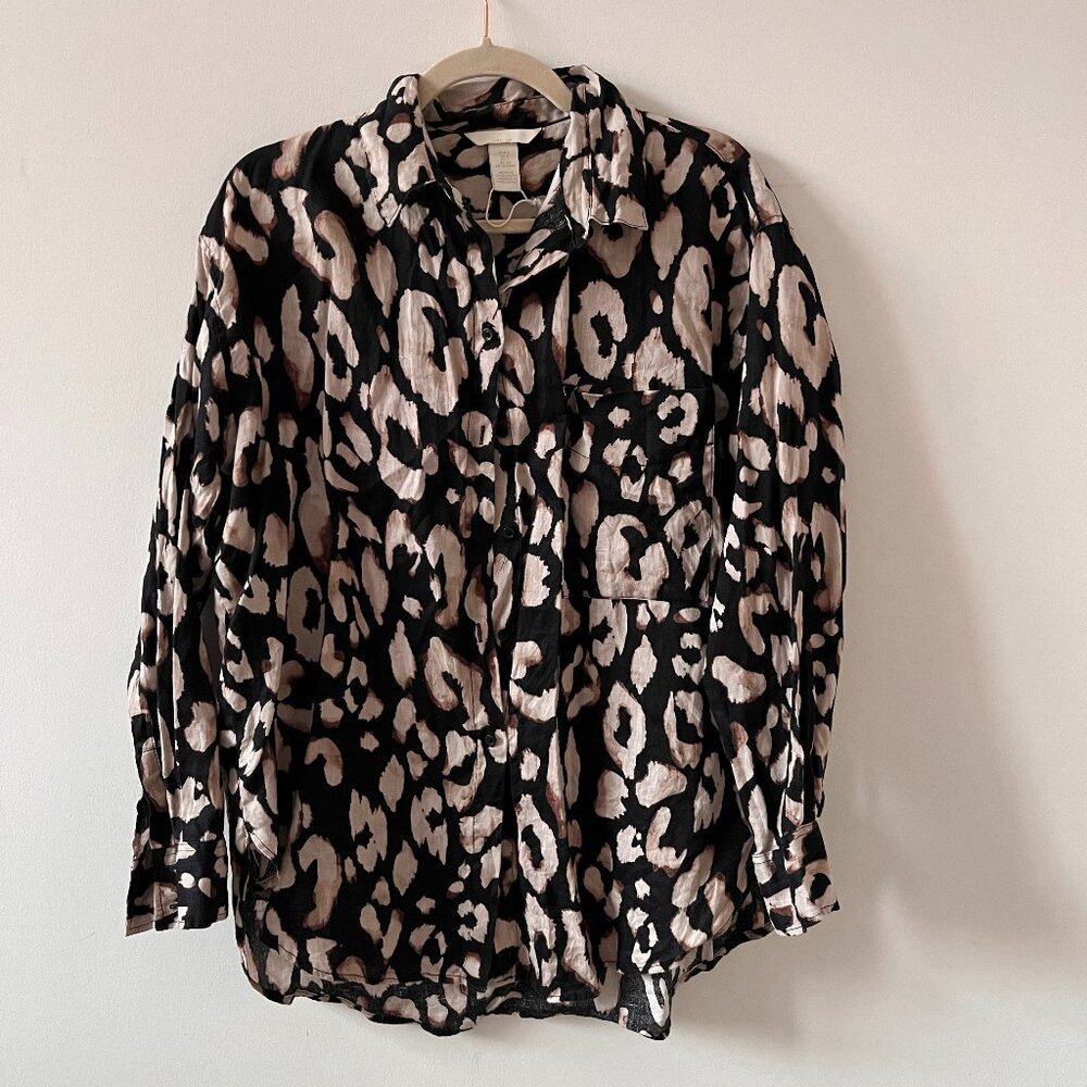 Zara Printed Oversized Blouse - Meduim